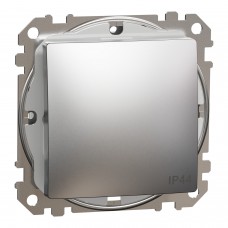 Одноклавішний вимикач, 10АX, IP44, матовий алюміній, Sedna Design & Elements (SDD270101)
