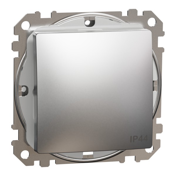 Одноклавішний вимикач, 10АX, IP44, матовий алюміній, Sedna Design & Elements (SDD270101)