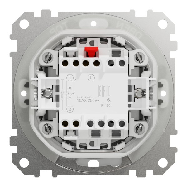 Одноклавишный переключатель 10 АХ, IP44, Матовый Алюминий Sedna Elements (SDD270106)