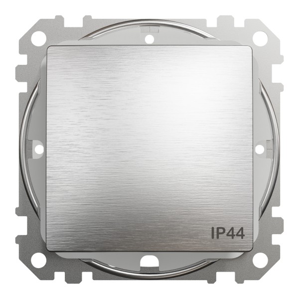 Одноклавишный переключатель 10 АХ, IP44, Матовый Алюминий Sedna Elements (SDD270106)