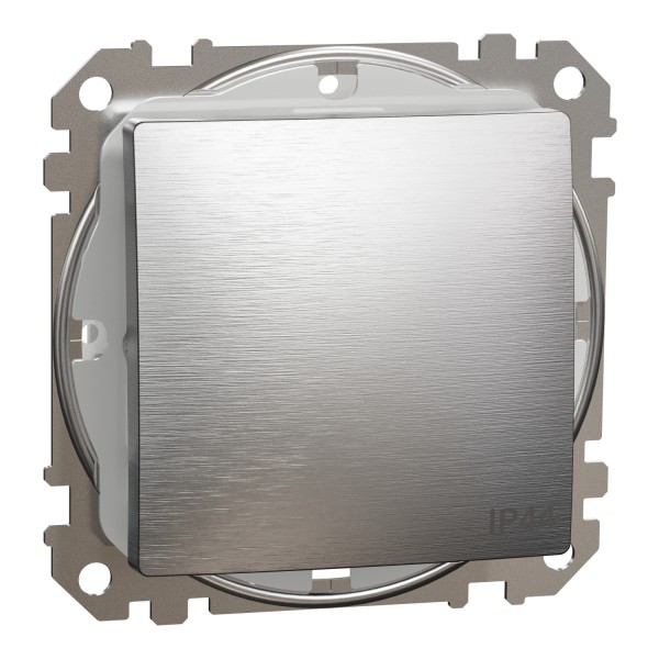 Одноклавишный переключатель 10 АХ, IP44, Матовый Алюминий Sedna Elements (SDD270106)