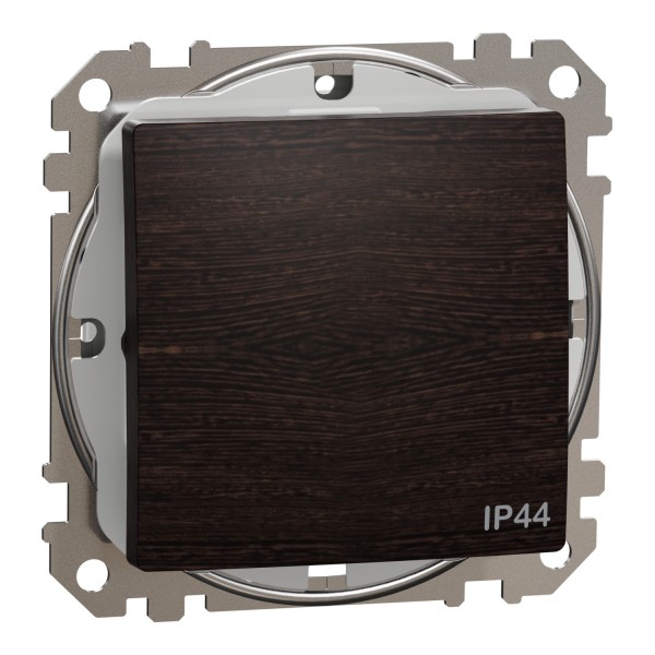 Одноклавішний вимикач, 10АX, IP44, венге, Sedna Design & Elements (SDD281101)