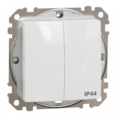 Двоклавішний вимикач IP44, 10А, Білий Sedna Design (SDD211105)