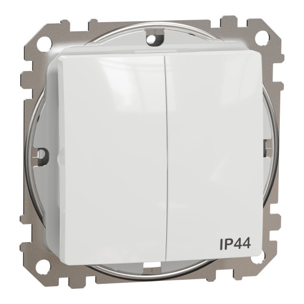 Двухклавишный выключатель IP44, 10А, Белый Sedna Design (SDD211105)