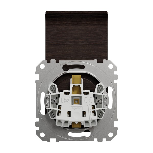 Розетка з заземленням, шторками та кришкою, Венге Sedna Elements (SDD181024)