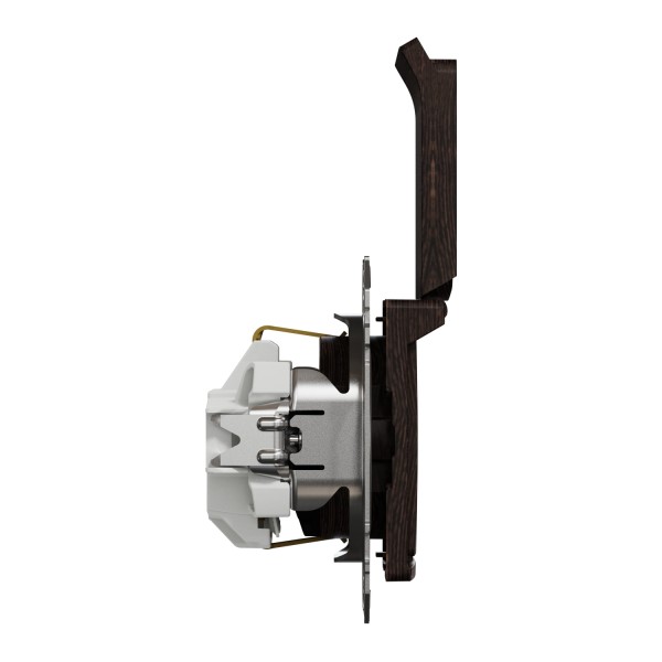 Розетка з заземленням, шторками та кришкою, Венге Sedna Elements (SDD181024)