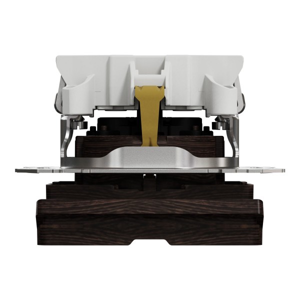 Розетка з заземленням, шторками та кришкою, Венге Sedna Elements (SDD181024)