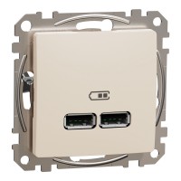 USB розетка тип A+A 2,1A Бежевий Sedna Design (SDD112401)