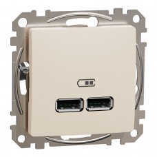 USB розетка тип A+A 2,1A Бежевый Sedna Design (SDD112401)