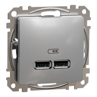 USB розетка тип A+A 2,1A Алюміній Sedna Design (SDD113401)