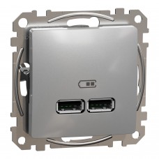 USB розетка тип A+A 2,1A Алюминий Sedna Design (SDD113401)