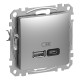USB розетка A+C, 3 A, 45 Вт, Алюминий Sedna Design (SDD113404)