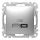 USB розетка A+C, 3 A, 45 Вт, Алюминий Sedna Design (SDD113404)