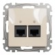 Два роз’єми RJ45 категорія 5E UTP Бежевий Sedna Design (SDD112452)