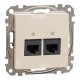 Два роз’єми RJ45 категорія 5E UTP Бежевий Sedna Design (SDD112452)