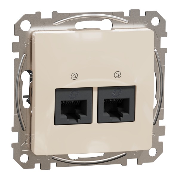 Два роз’єми RJ45 категорія 5E UTP Бежевий Sedna Design (SDD112452)