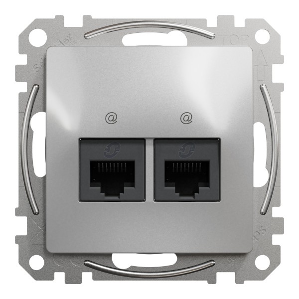 Два разъема RJ45 категория 5E UTP Алюминий Sedna Design (SDD113452)