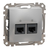 Два роз’єми RJ45 категорія 5E UTP Алюміній Sedna Design (SDD113452)