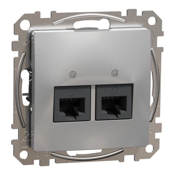 Два разъема RJ45 категория 5E UTP Алюминий Sedna Design (SDD113452)