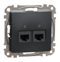 Два роз’єми RJ45 категорія 5E UTP Чорний Sedna Design (SDD114452)