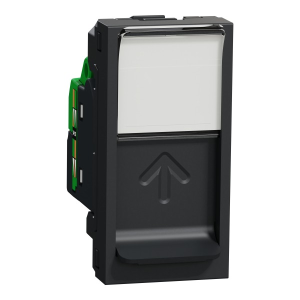 Розетка комп'ютерна RJ45, одинарна, категорія 5 UTP, 1 модуль, антрацит (NU341054)