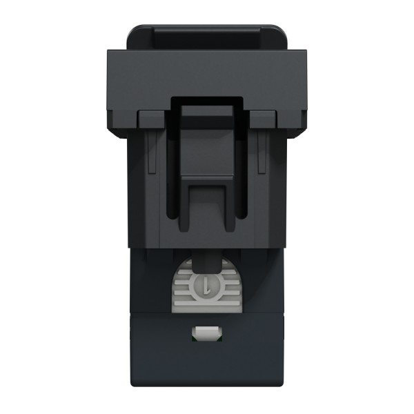 Розетка комп'ютерна RJ45, одинарна, категорія 5 UTP, 1 модуль, антрацит (NU341054)