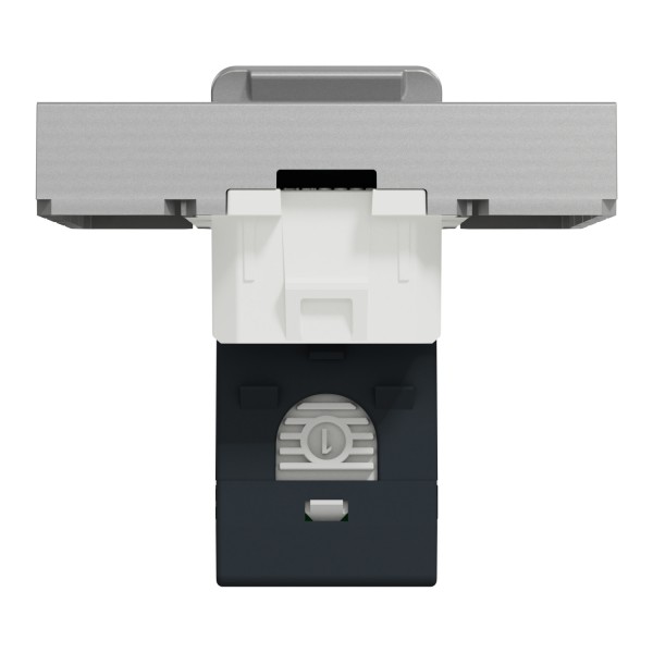 Розетка комп'ютерна RJ45, одинарна категорія 5, UTP, 2 модулі, алюміній (NU341130)