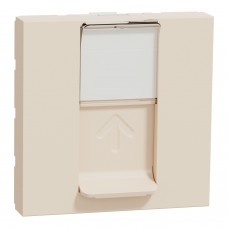 Розетка комп'ютерна RJ45, категорія 5 UTP, 2 модулі, бежева Unica New Studio (NU341144)