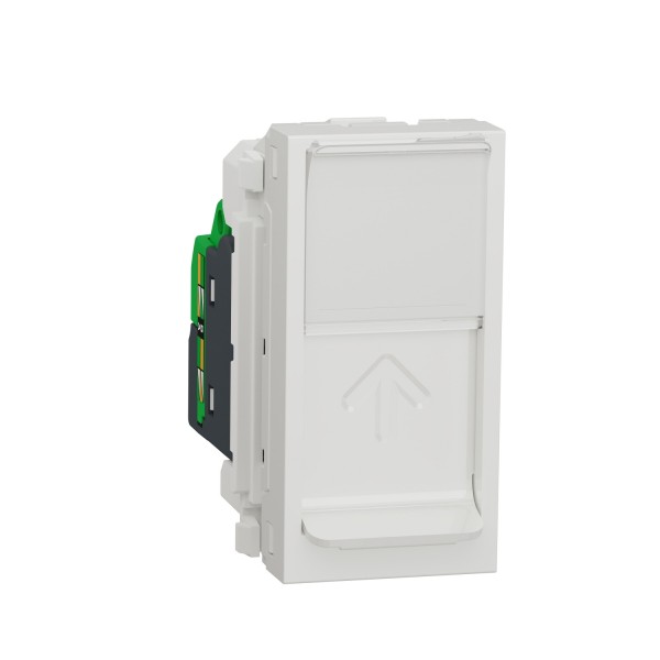 Розетка комп'ютерна RJ45, одинарна категорія 5 STP, 1 модуль білий (NU341218)