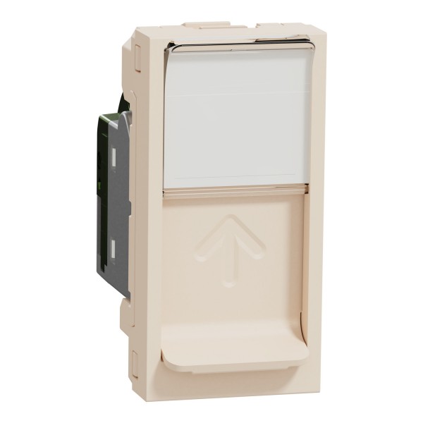 Розетка комп'ютерна RJ45, категорія 5 STP, 1 модуль, бежева Unica New Studio (NU341244)