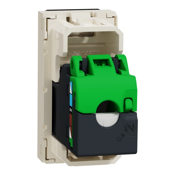 Розетка комп'ютерна RJ45, категорія 5 STP, 1 модуль, бежева Unica New Studio (NU341244)