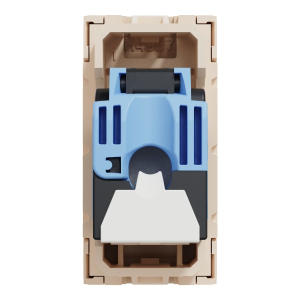 Розетка комп'ютерна RJ45, категорія 6 UTP, 1 модуль, бежева Unica New Studio (NU341444)