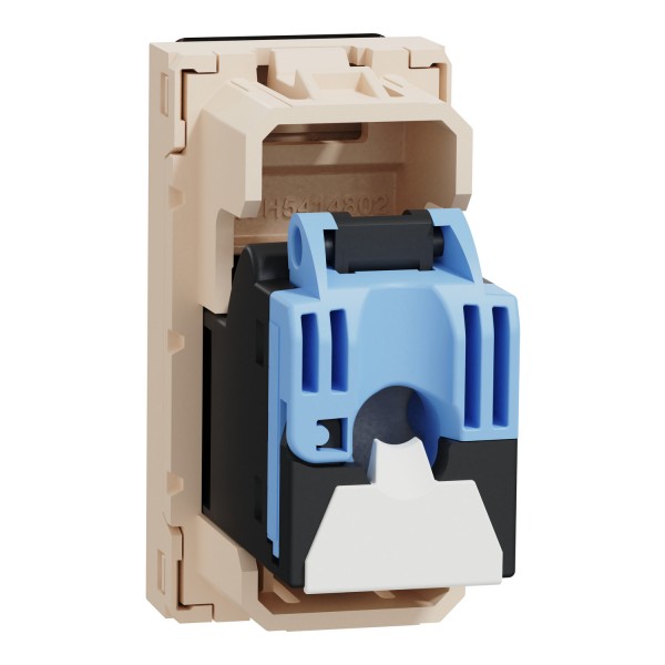 Розетка комп'ютерна RJ45, категорія 6 UTP, 1 модуль, бежева Unica New Studio (NU341444)