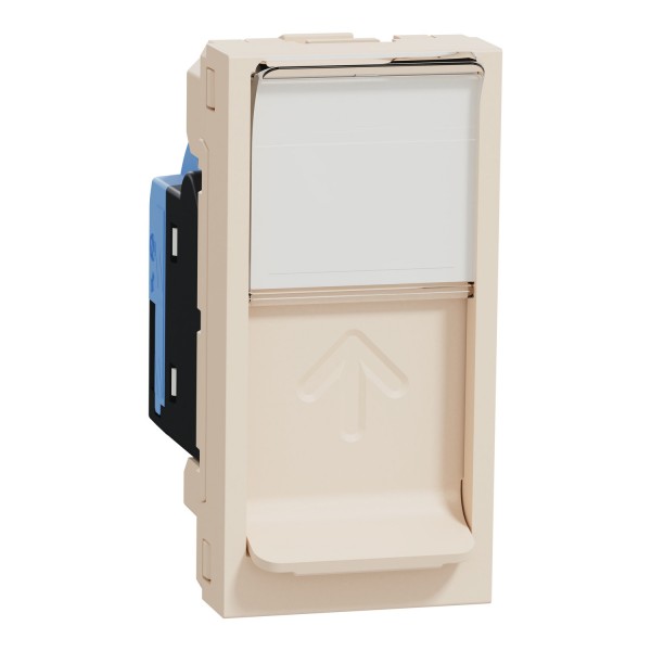 Розетка комп'ютерна RJ45, категорія 6 UTP, 1 модуль, бежева Unica New Studio (NU341444)