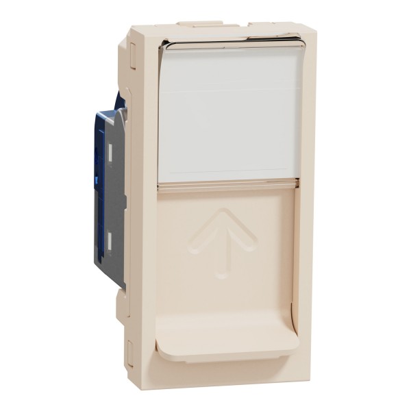 Розетка комп'ютерна RJ45, категорія 6 STP, 1 модуль, бежева Unica New Studio (NU341644)