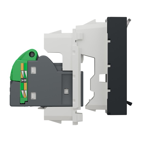 Розетка комп'ютерна RJ45, одинарна категорія 6 STP, 2 модулі антрацит (NU341754)