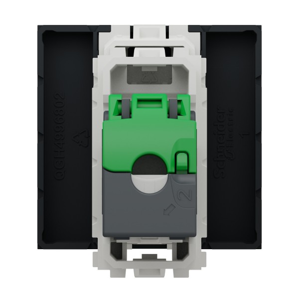 Розетка комп'ютерна RJ45, одинарна категорія 6 STP, 2 модулі антрацит (NU341754)