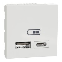 Двойная USB розетка A+C белый (NU301818)