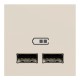 Розетка USB подвійна, 2.1А, 2 модулі, бежева Unica New Studio (NU341844)