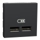 Розетка USB подв. 2.1А 2 модуля антрацита (NU341854)