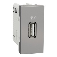 Розетка USB 1 модуль алюминий (NU342830)