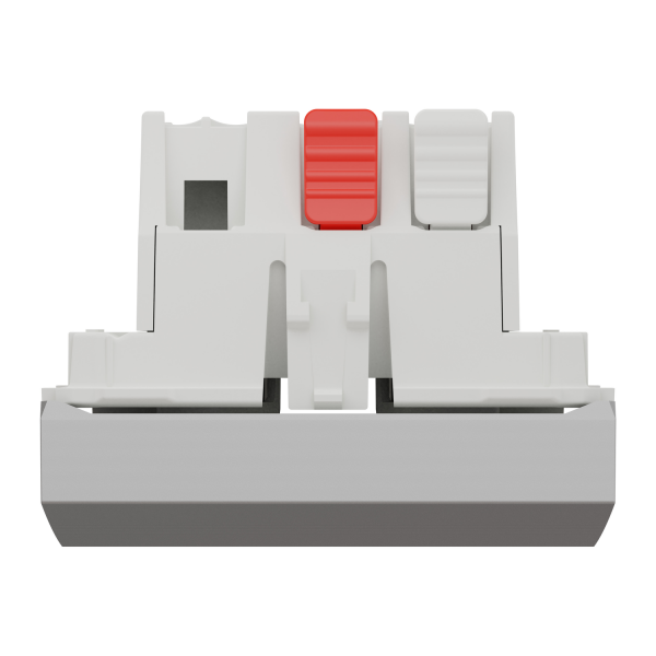 Выключатель 1-клавишная кнопочная схема 1, 10А, 2 модуля алюминий (NU320630)