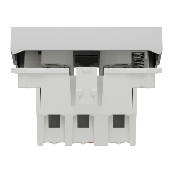 Выключатель 1-клавишная кнопочная схема 1, 10А, 2 модуля алюминий (NU320630)