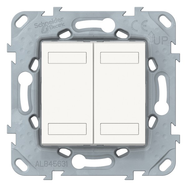 NEW UNICA - KNX Кнопочный выключатель двухклавишный, Белый (NU553118)