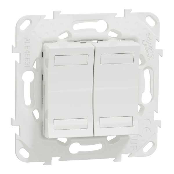 NEW UNICA - KNX Кнопочный выключатель двухклавишный, Белый (NU553118)