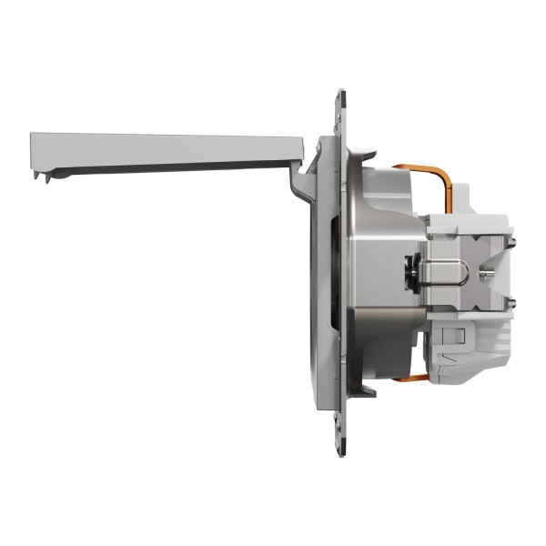 Розетка з кришкою, з заземленням Asfora Алюміній (EPH3100161)