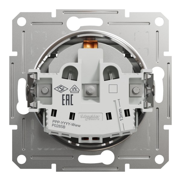 Розетка з кришкою, з заземленням Asfora Алюміній (EPH3100161)