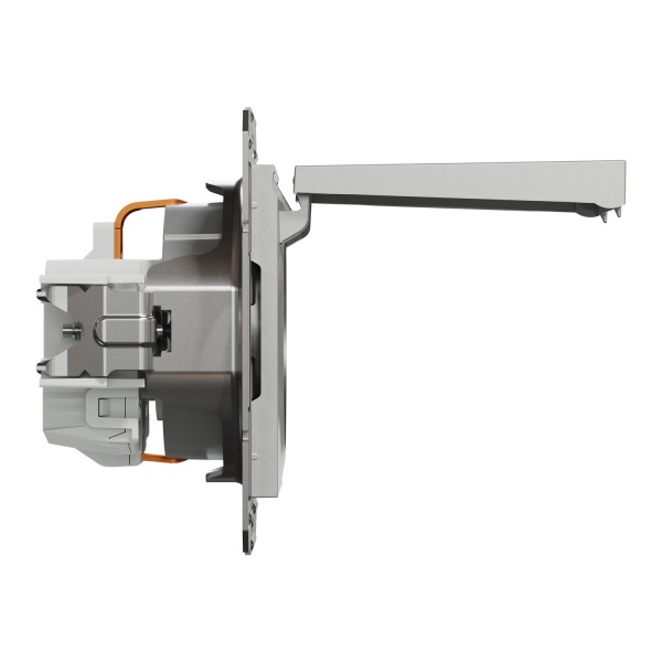 Розетка з кришкою, з заземленням Asfora Алюміній (EPH3100161)