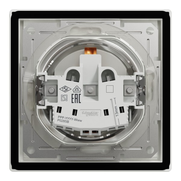 Розетка IP44 с крышкой, с заземлением, с защитными шторками, Белая Asfora (EPH3100321)