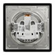 Розетка IP44 с крышкой, с заземлением, с защитными шторками, Белая Asfora (EPH3100321)